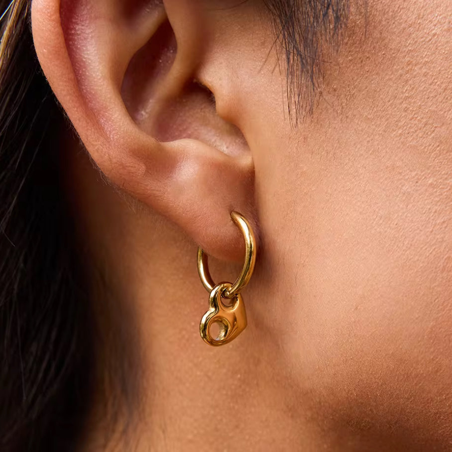 Heart Pig Nose Link Earrings