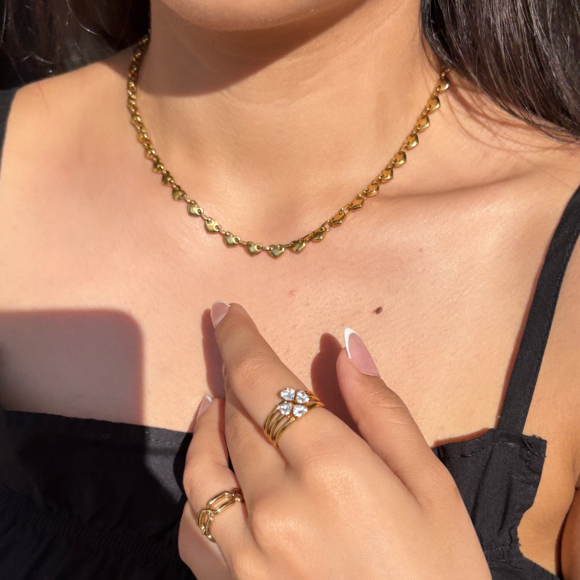 Heart Pig Nose Link Necklace