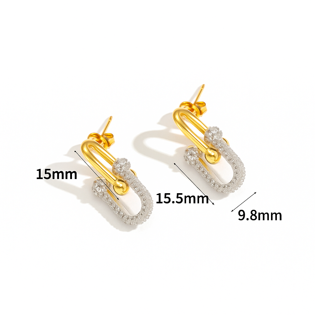 Two-Tone Sparkle Earrings