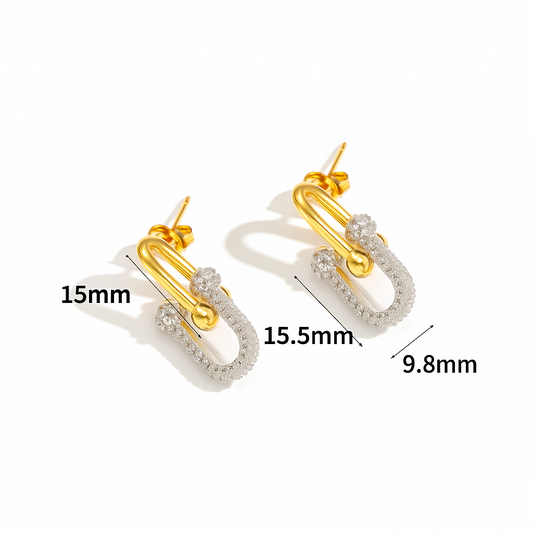 Two-Tone Sparkle Earrings