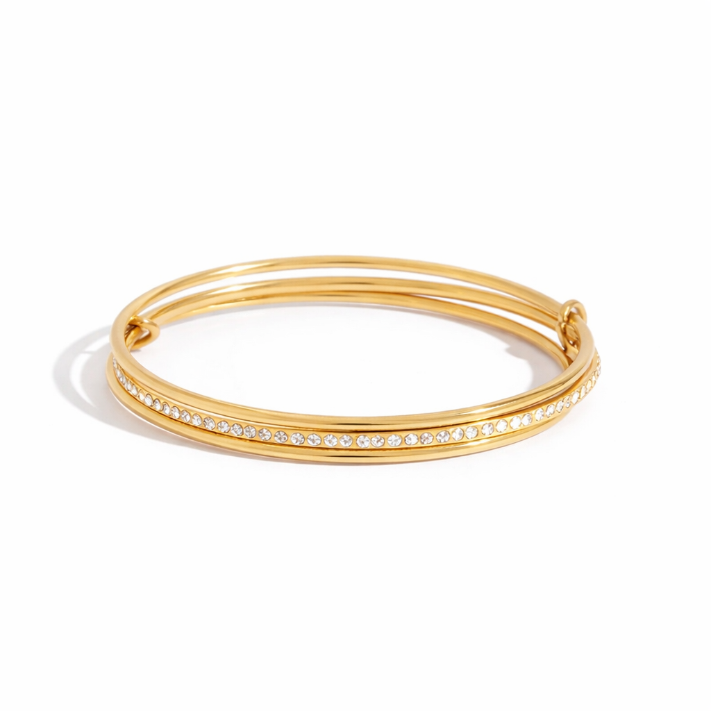 3 Layers Rhinestone Bangle