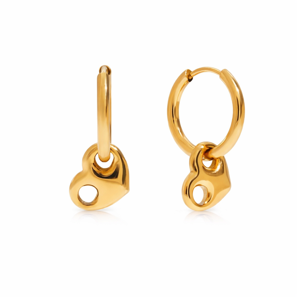 Heart Pig Nose Link Earrings