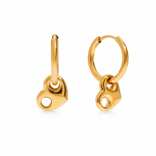 Heart Pig Nose Link Earrings