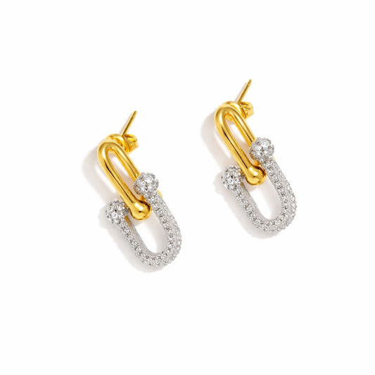 Two-Tone Sparkle Earrings