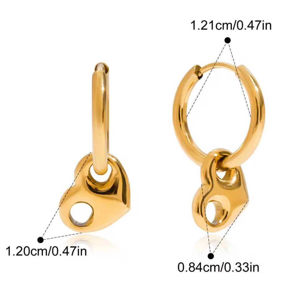 Heart Pig Nose Link Earrings