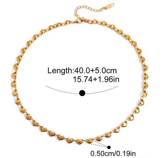 Heart Pig Nose Link Necklace