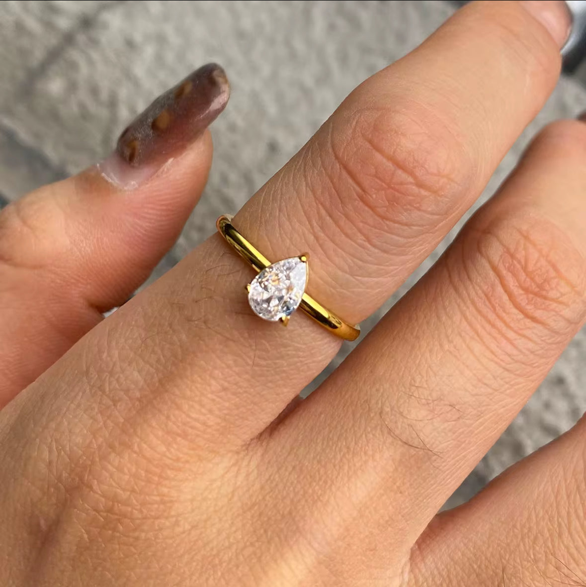 Teardrop Four-Leaf Stackable Rings