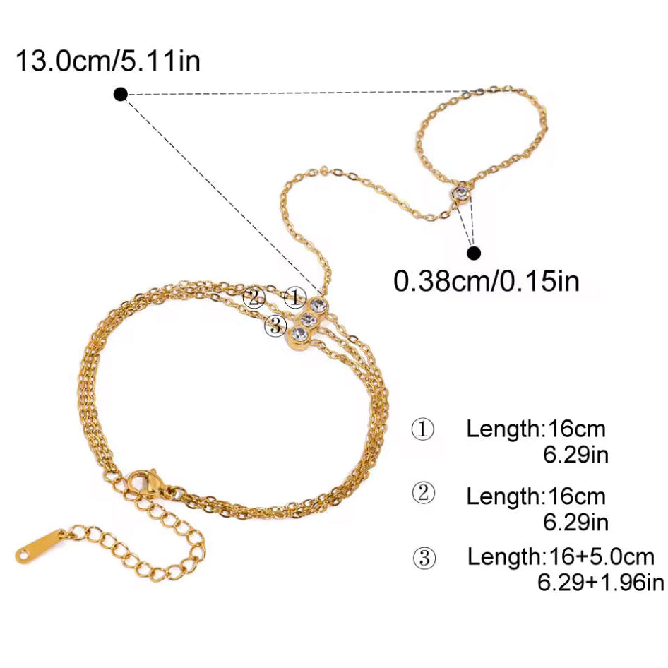 Three-Layer Zircon Handchain
