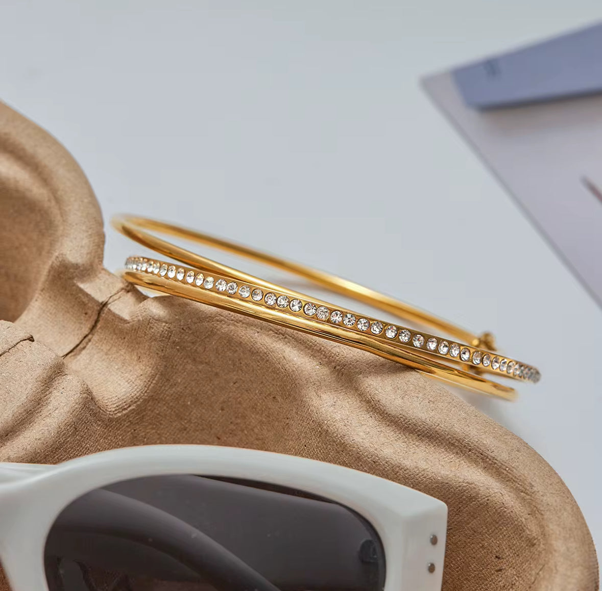 3 Layers Rhinestone Bangle